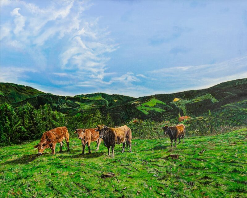 Vacas en Urkia – Óleo sobre lienzo 100 x 81